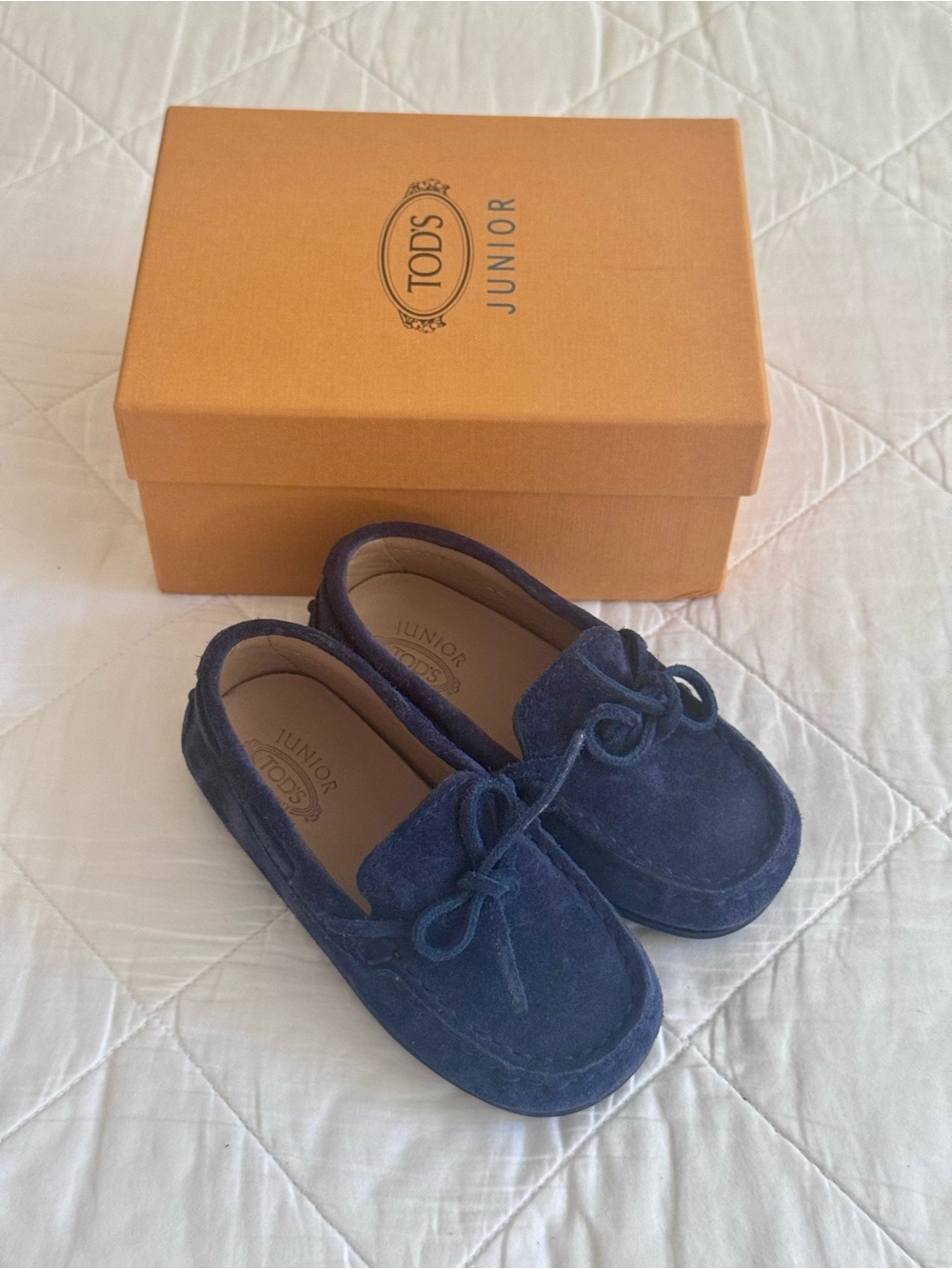 Tod's - Junior Gommino Navy Suede Loafer, Size EU 24